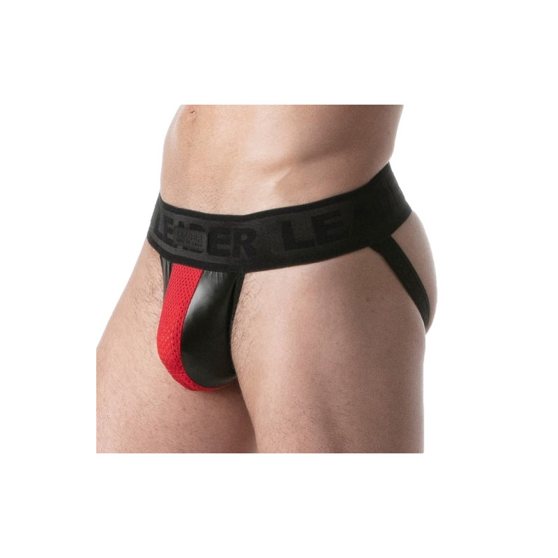 LEADER Jockstrap Brut Noir-Rouge